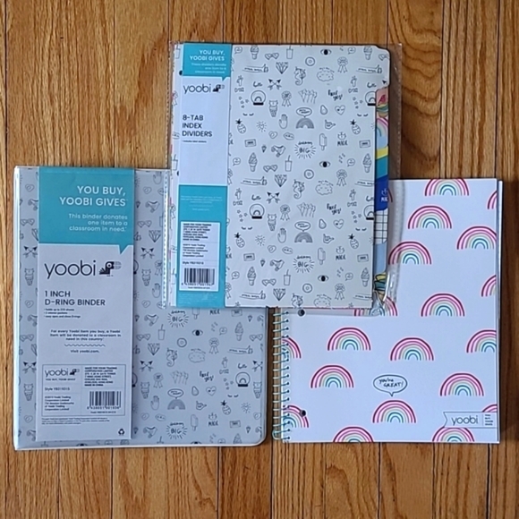 Yoobi Office Yoobi Inch Dring Binder Pack Of 8 Tabs Notebook Set